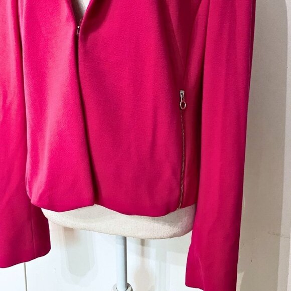 RIANI FUCHSIA PINK CREPE NOTCHED LAPEL BLAZER JACKET - 10 - Picture 5 of 10